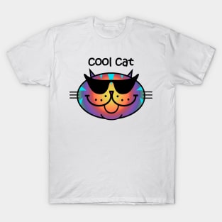 Cool Cat 2 - Dark Rainbow T-Shirt